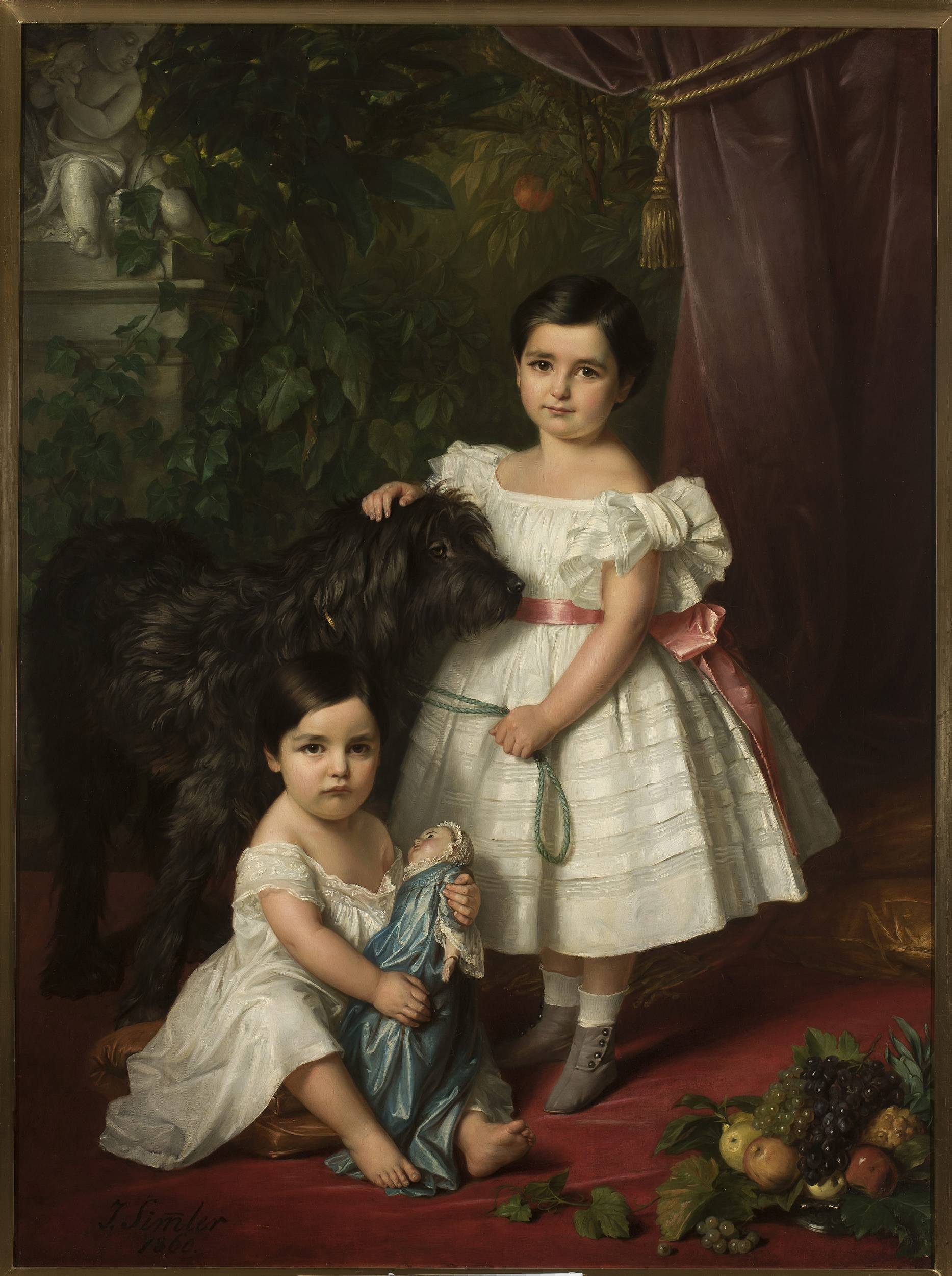 Józef Simmler, Portret Marii Róży i Róży Marii Karoliny Kronenberg z psem